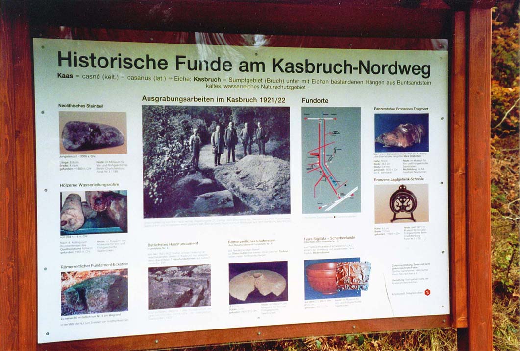Kasbruchtal – Fundetafel nahe Felsenbank am Nordweg Kasbruchtal - Fundetafel nahe Felsenbank am Nordweg
